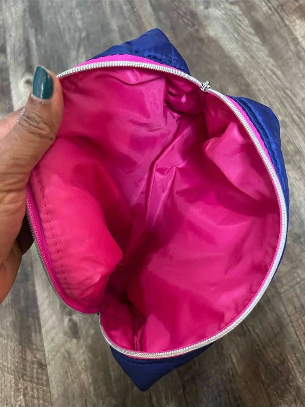 StriVectin Quilted Navy Cosmetic Pouch with Pink Accent